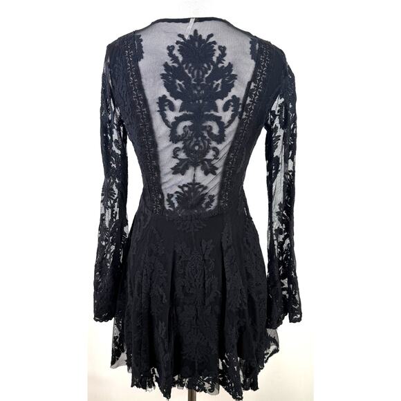 Free People Reign Over Me Lace Long Sleeve Dress Size 0 - Picture 6 of 9